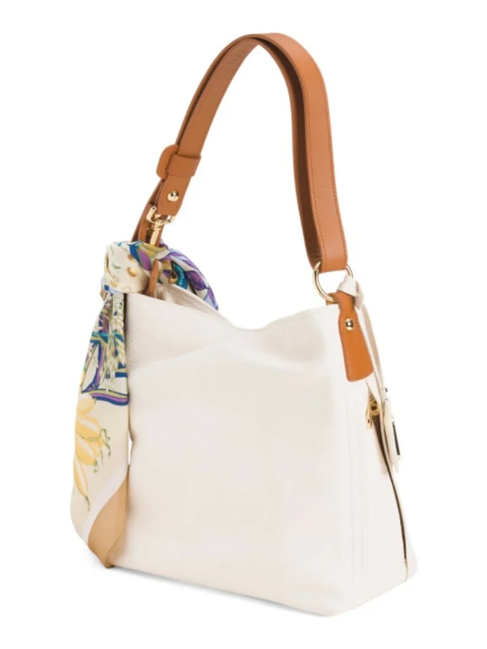 VALENTINA Made In Italy Leather Hobo Bag With Multi Compartments